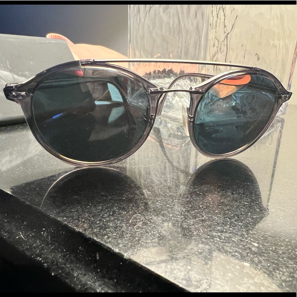Ray-Ban RB4266 polarized double bridge round aviator sunglasses